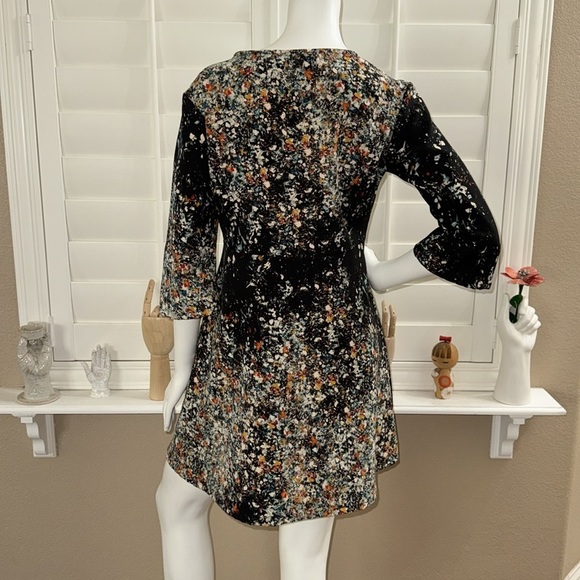 Bryn Walker Abstract Splatter Fit Flare Mini Dress - Picture 4 of 11